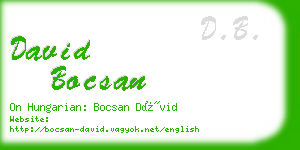 david bocsan business card